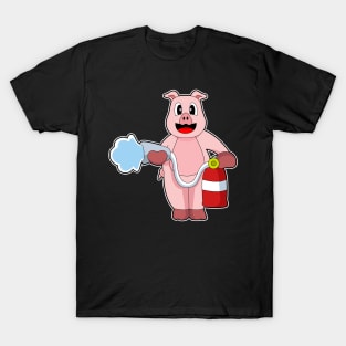 Pig Firefighter Fire hose T-Shirt